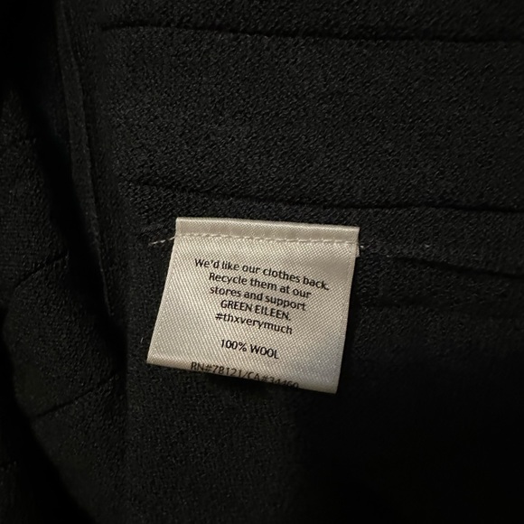 Eileen Fisher Dark Grey Ribbed Pleated Wool Sleeved Sweater Dress Size S - Picture 5 of 5